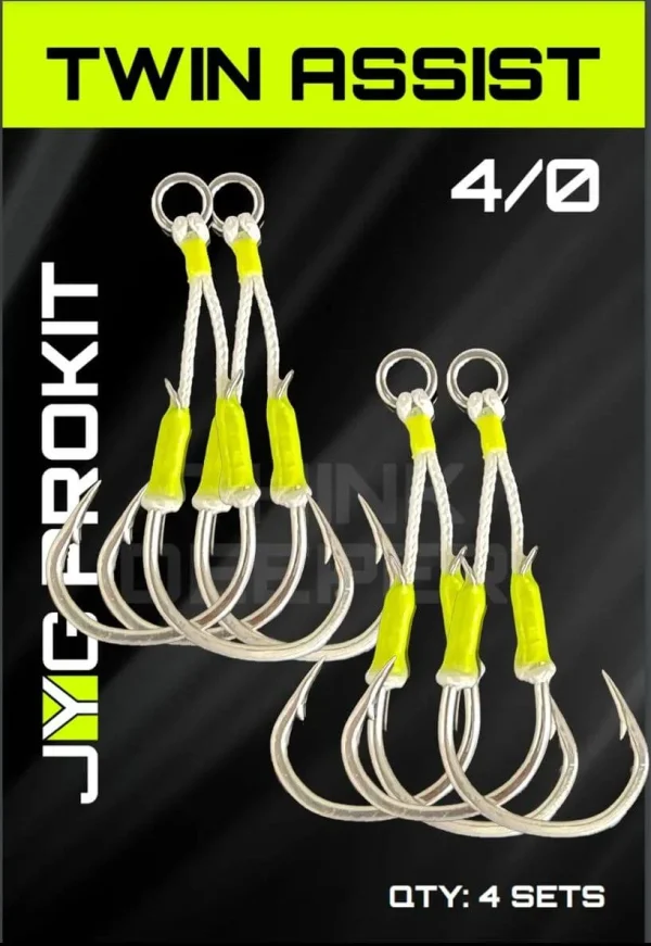 JYG PRO - TWIN ASSIST HOOKS 4/0 - VALUE PACK