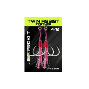 Twin_Assist_Feather_Pink_4_0 JYG PRO - TWIN ASSIST 4/0 PINK FEATHER